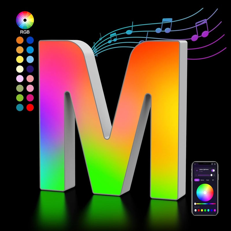 OJQ Light Up Letters LED Letter - Marquee Letters Room Decor Birthday Decorations Music Sync Color Change Colorful - Christmas Birthday Gifts for Girl - Teen Girls Gifts Party Home Wall Decor - Image 1
